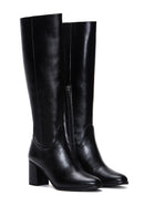 Women's Black Zippered Chunky Heel Boots | Derimod