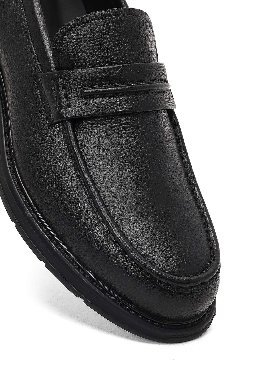 Erkek Siyah Deri Loafer