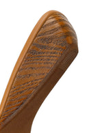 Women's Beige Short Platform Heel Leather Slippers | Derimod
