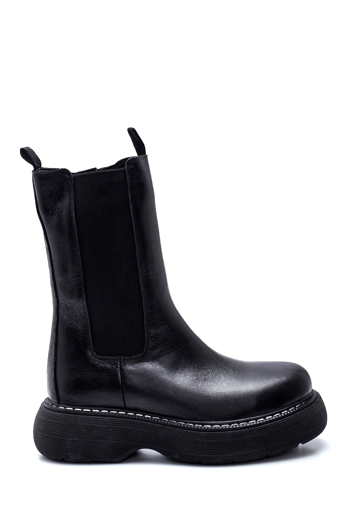 Women's Leather Thick Soled Long Chelsea Boots 21WFD185718 | Derimod