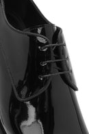 Men's Black Laced Patent Leather Classic Shoes | Derimod