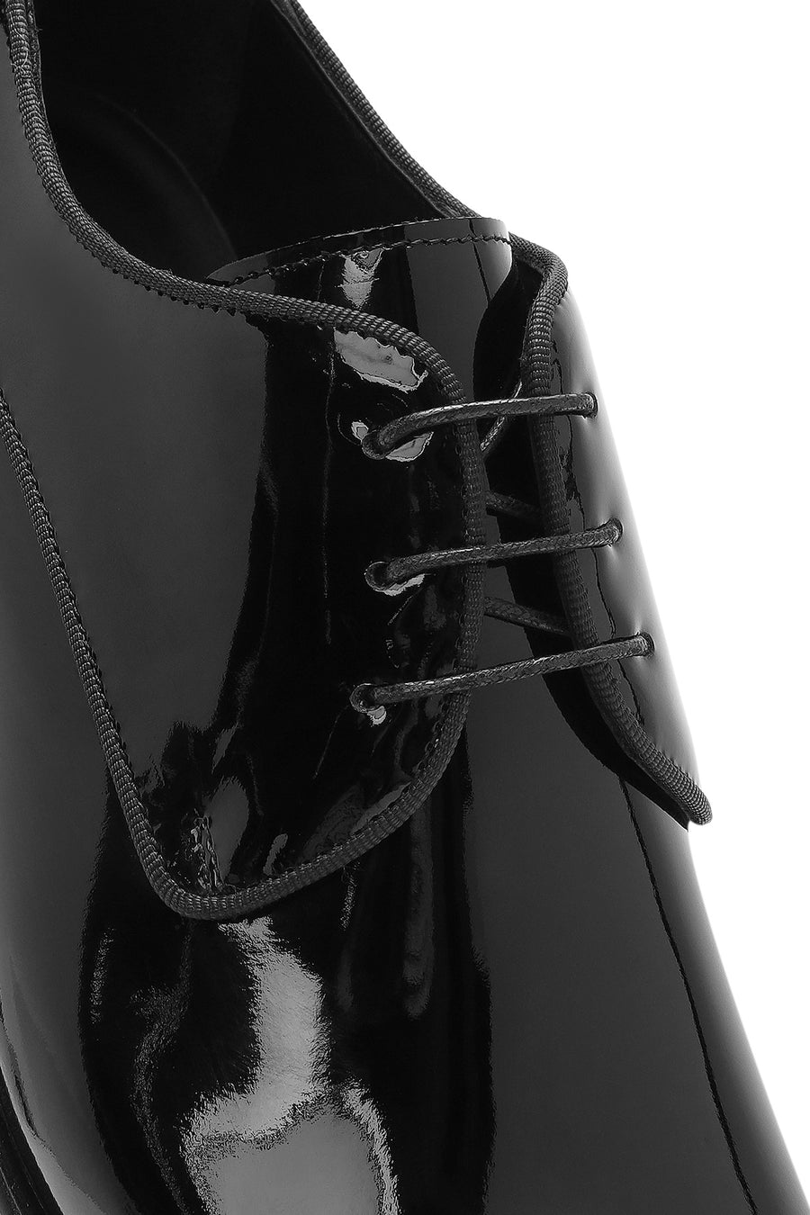 Men's Black Laced Patent Leather Classic Shoes