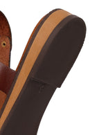 Women's Brown Buckle Leather Bodrum Sandals | Derimod