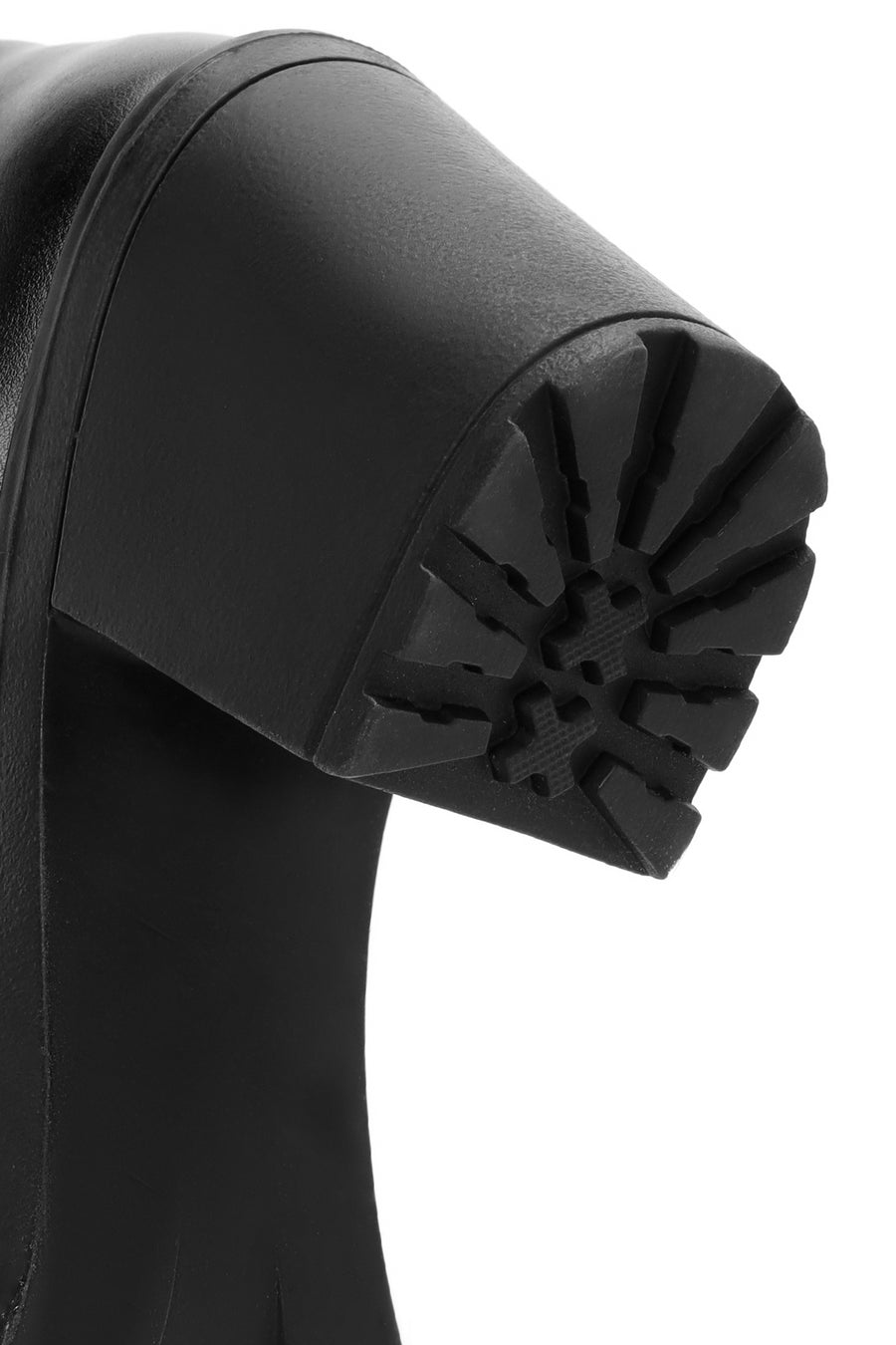 Women's Black Thick Heel Zipper Boots