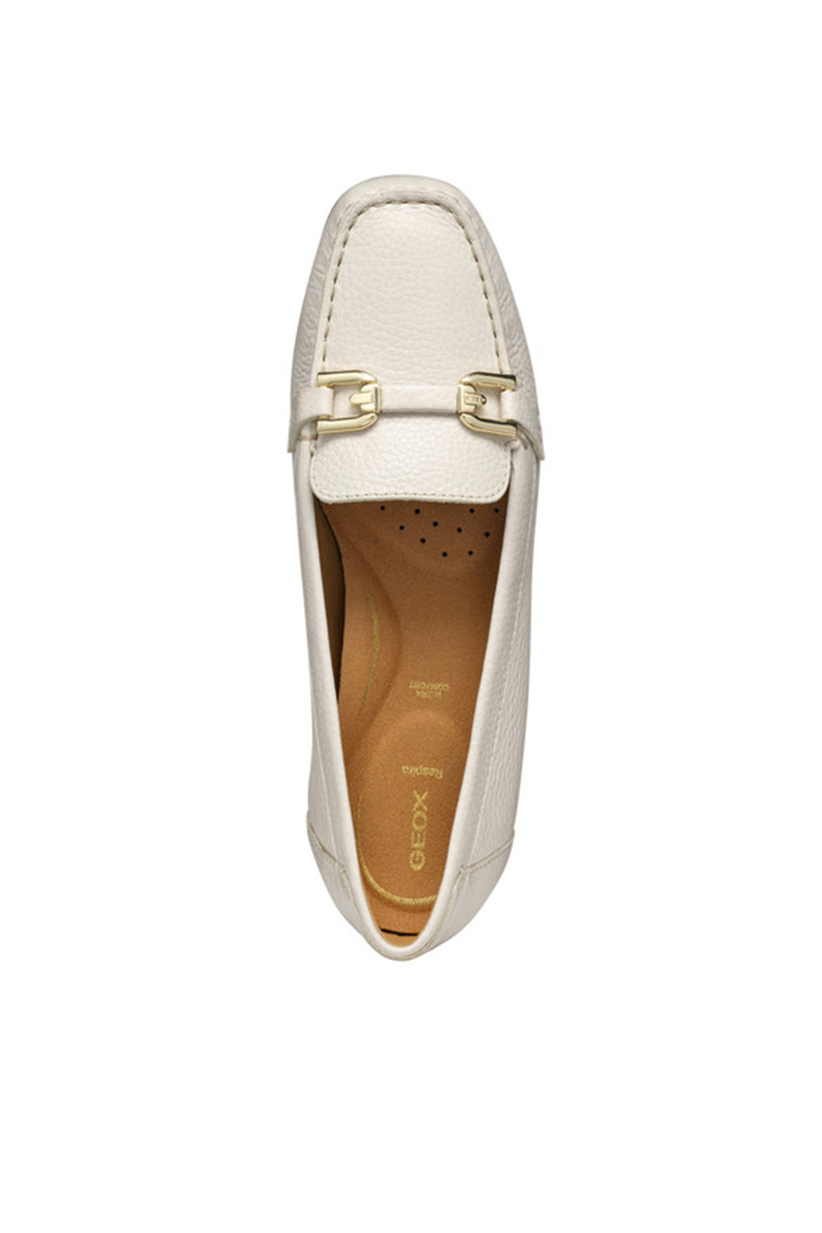 Geox Women Beige Annytah Moc Buckle Leather Loafer
