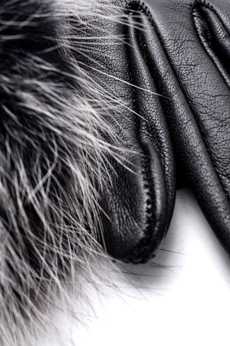 Women's Leather Fur Gloves