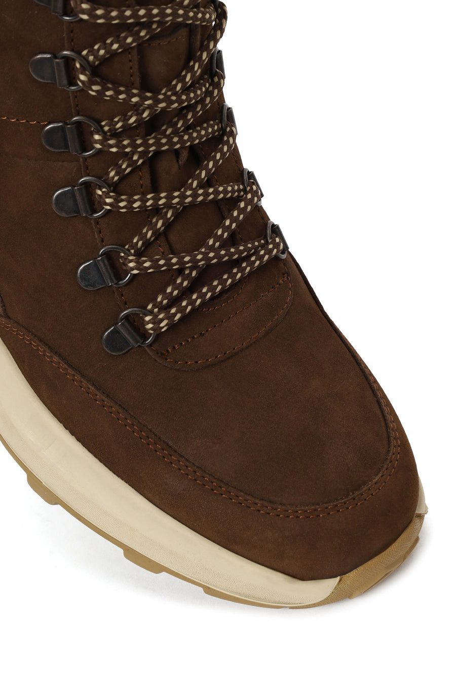 Male Brown Zip Closure Thick-Soled Nubuck Leather Boots