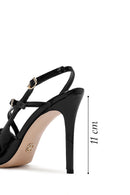 Women's Black Open Back Thin Heel Patent Leather Shoes | Derimod