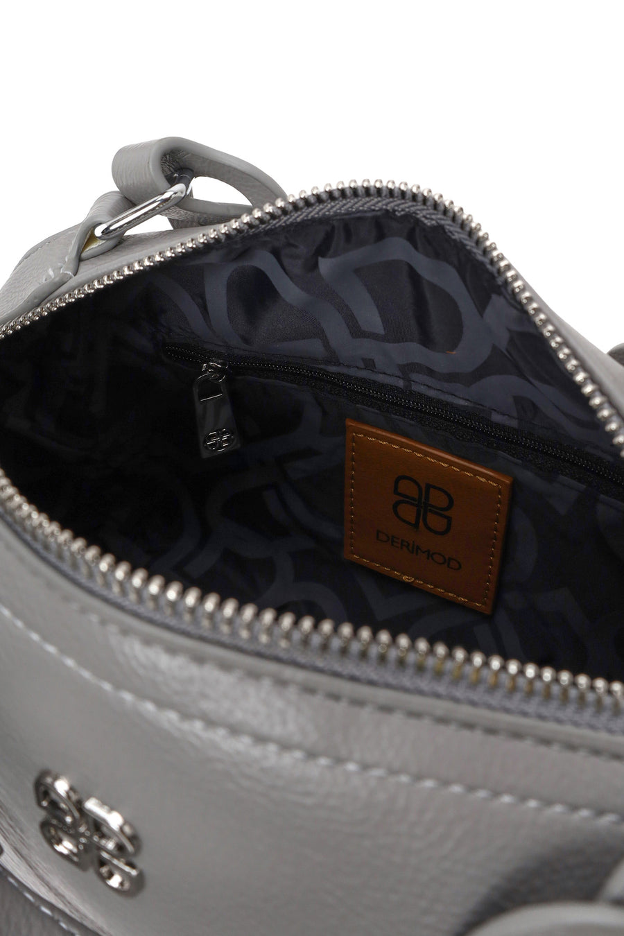 Woman Gray Long-Strap Shoulder Bag