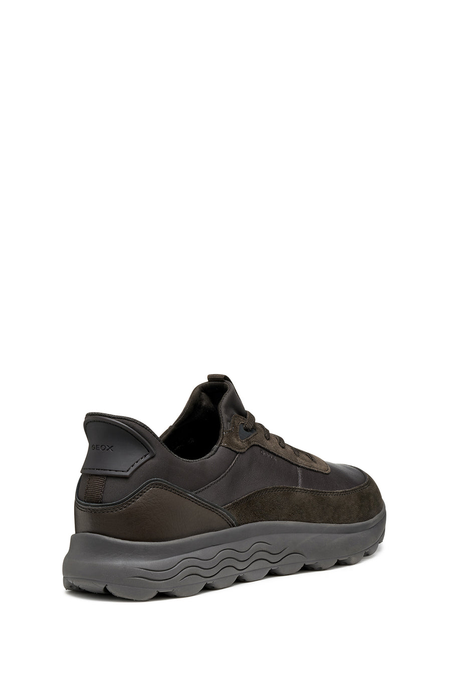 Geox Men Brown U Spherica Plus A - Nappa+Suede Lace-up Suede Sneaker