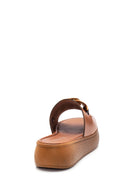 Women's Leather Chain Slippers | Derimod