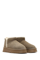 Woman Mink Suede Teddy Boots | Derimod