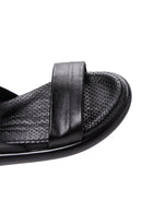 Women's Black Leather Comfort Sandals | Derimod