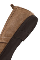 Woman Light Mink Buckled Suede Leather Ballet Flat | Derimod