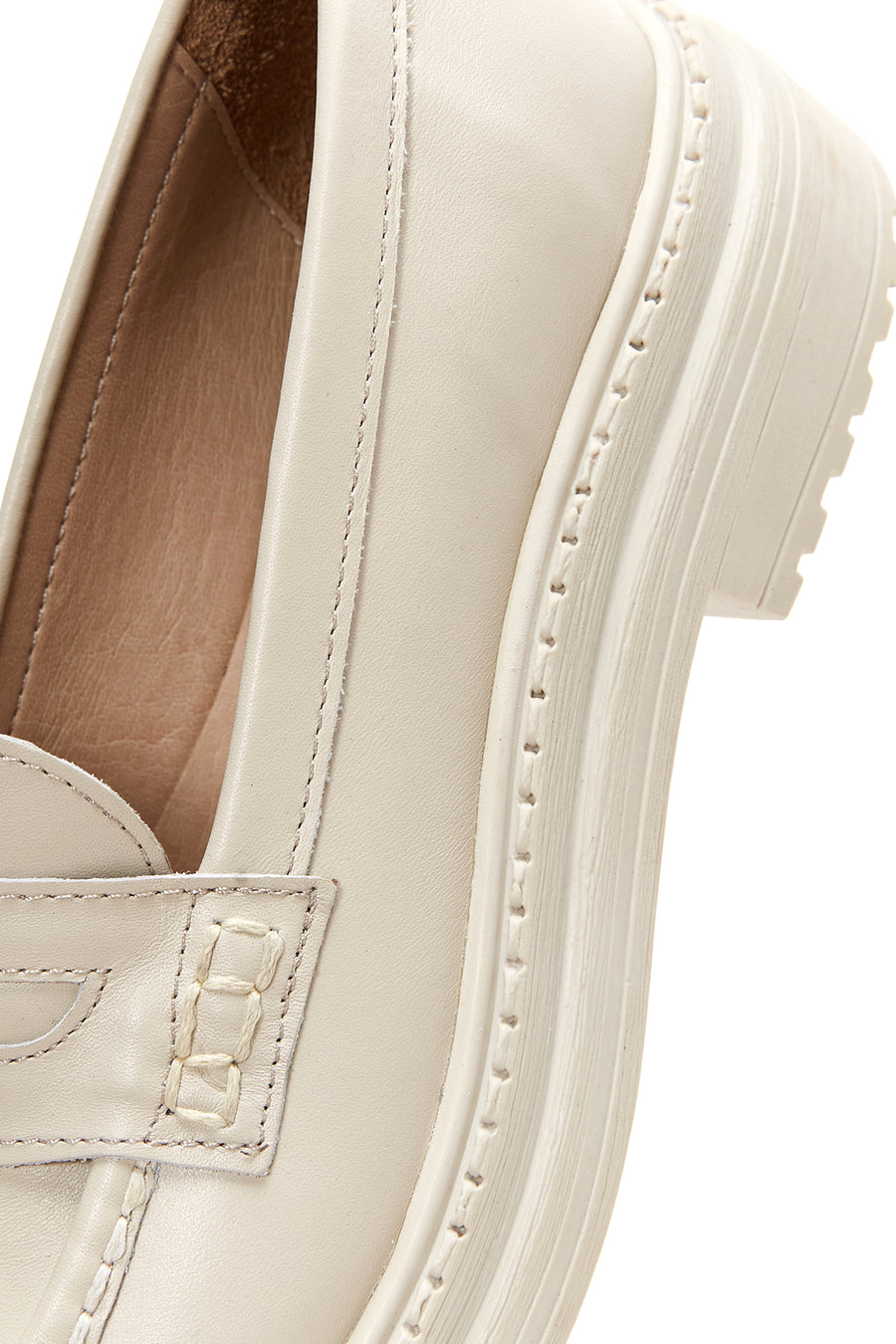 Women's Beige Leather Tassel Loafer