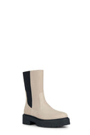 Geox Women's Beige Spherica Suede Leather Boots | Derimod