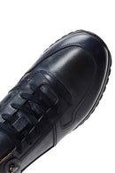 Men's Navy Blue Leather Sneaker | Derimod