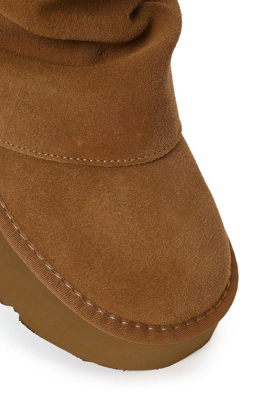 Woman Camel Thick-Soled Suede Teddy Boots