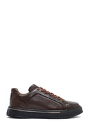Men's Brown Lace-Up Thick-Soled Leather Sneakers | Derimod