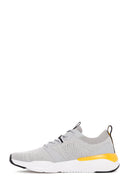 Derimod Zero Men's Gray Lace-Up Thick Soled Fabric Sneaker | Derimod