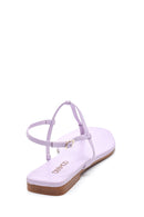 Women's Lilac Leather Flip Flops Sandals | Derimod