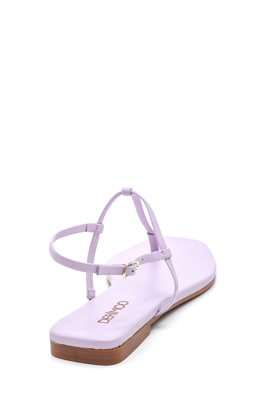 Women's Lilac Leather Flip Flops Sandals