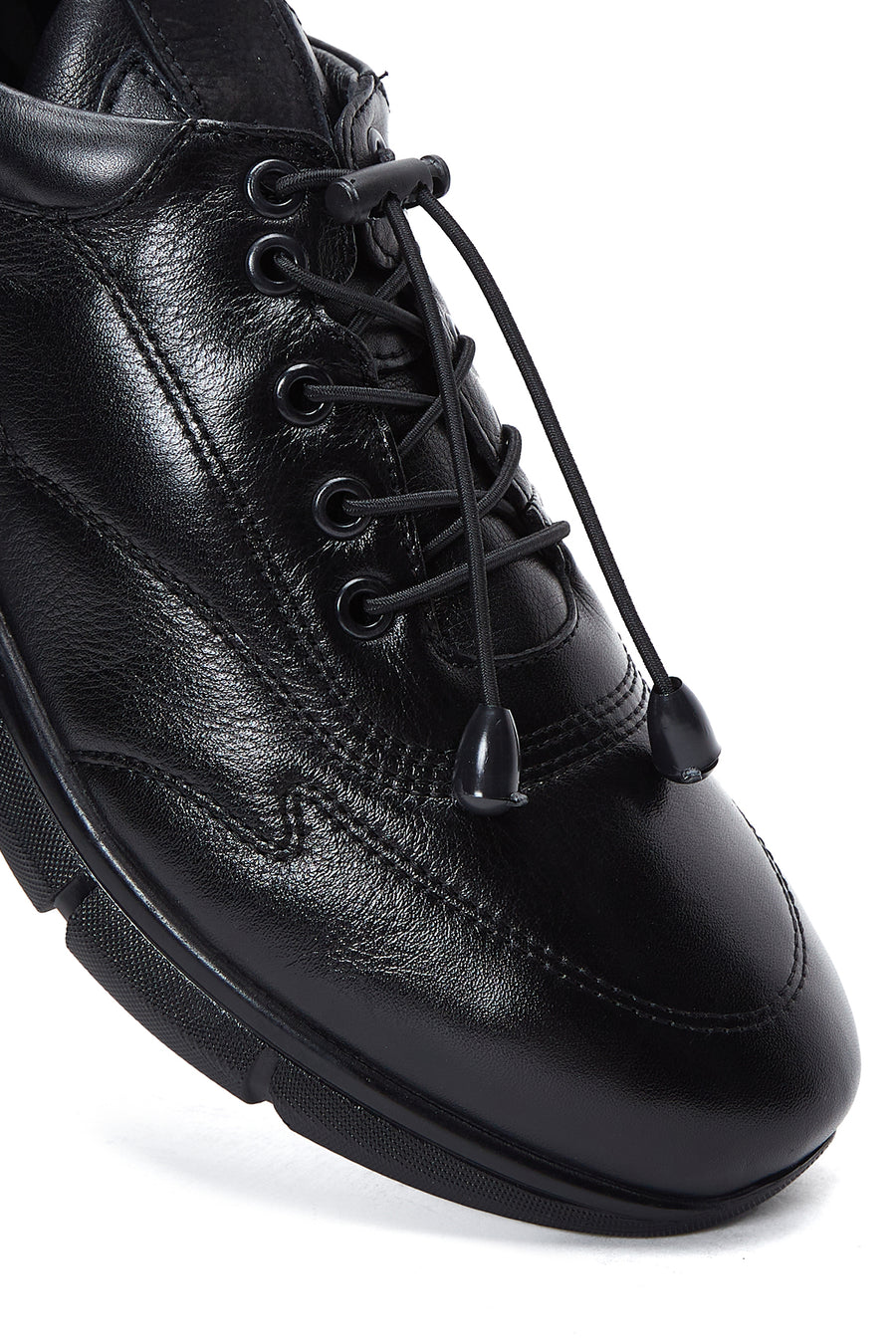 Men's Black Leather Casual Sneaker