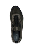 Geox Men's Green Leather Detailed U Terrestre Sneaker | Derimod