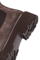 Woman Mink Thick-Soled Suede Leather Chelsea Boots | Derimod