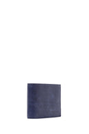 Men's Navy Blue Leather Wallet | Derimod