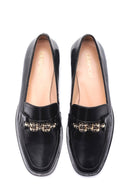 Kadın Deri Zincirli Rugan Loafer | Derimod