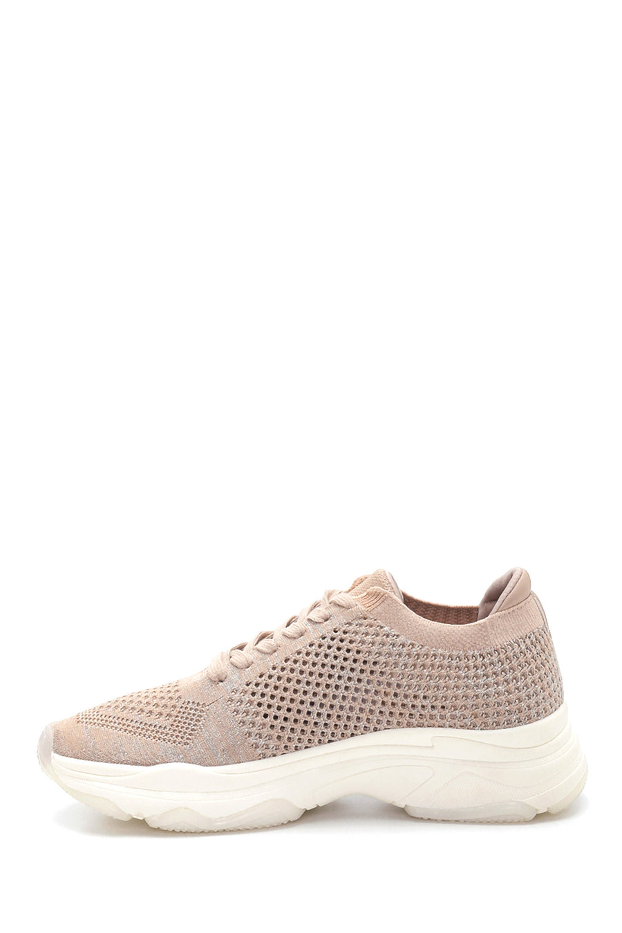 Kadın Bej Delikli Sneaker