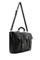 Men's Black Long Strap Leather Briefcase | Derimod