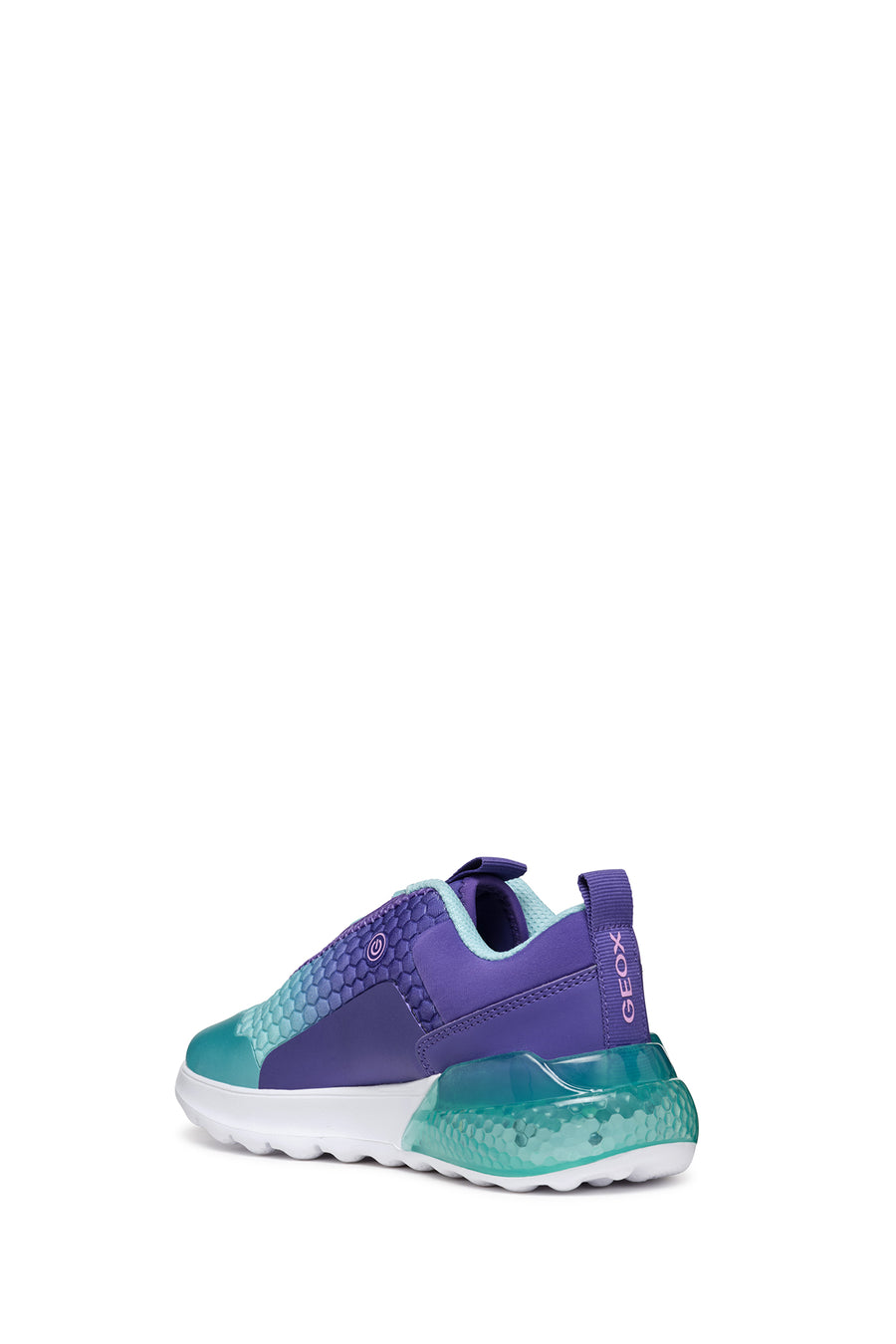 Geox Girls Purple Activart Illuminus Lighted Lace-Up Sneaker