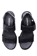 Women's Leather Drawstring Sandals | Derimod
