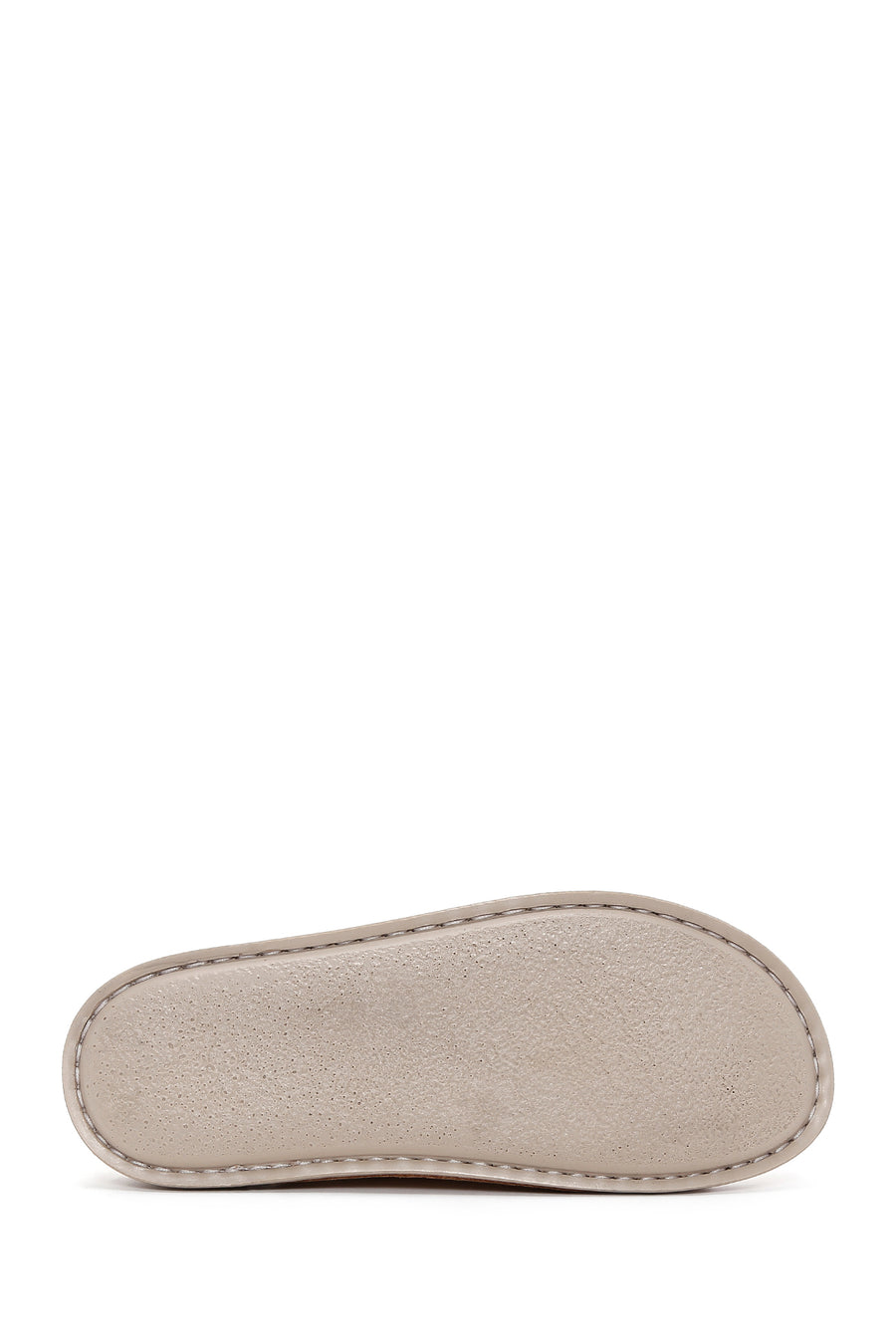 Women's Beige Double Buckled Nubuck Leather Comfort Slippers