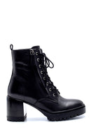 Women's Leather Zipper Detailed Heeled Boots | Derimod