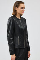 Irina Women's Black Leather Jacket | Derimod