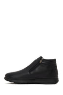 Male Black Zip Closure Leather Boots | Derimod