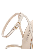 Women's Gold Ankle Strap Heeled Metallic Sandals | Derimod