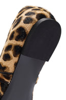 Women's Leopard Buckled Leather Ballerinas | Derimod