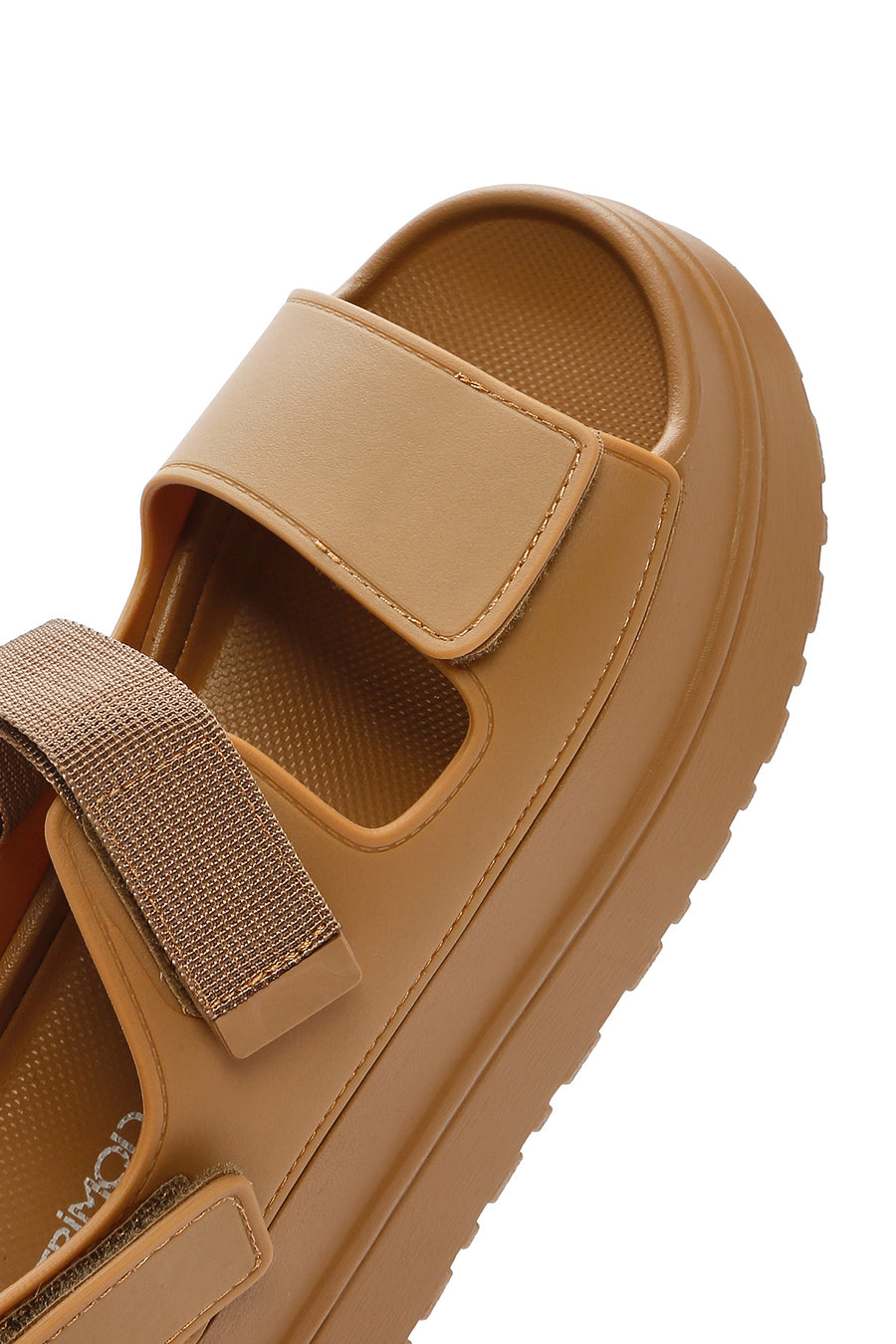 Women's Tan Strappy Thick Soled Jelly Sandals