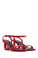 Women's Red Ankle Buckle Heeled Sandals | Derimod