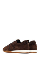 Woman Brown Laced Suede Leather Sneakers | Derimod
