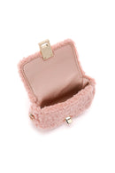 Women's Pink Plush Mini Crossbody Bag | Derimod