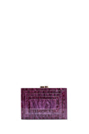 Women's Burgundy Long Chain Strap Mini Box Clutch Bag | Derimod