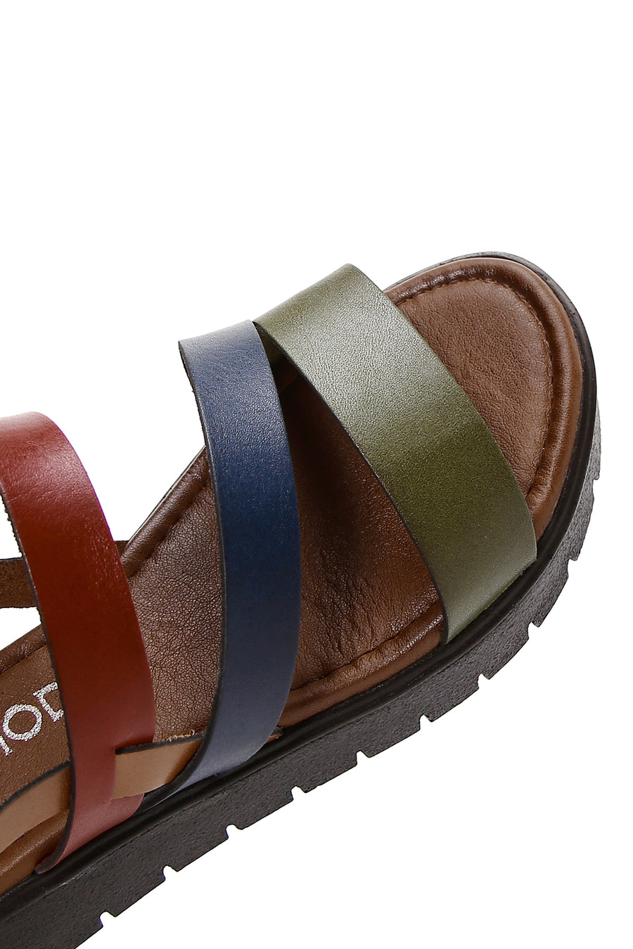 Women's Multicolored Thick-Soled Leather Bodrum Sandals
