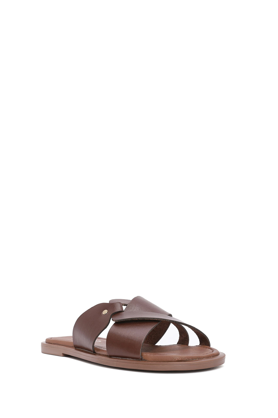 Women's Brown Leather Slippers