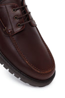 Male Brown Lace-Up Thick-Soled Leather Casual Shoes | Derimod