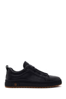 Male Black Lace-Up Leather Sneaker | Derimod